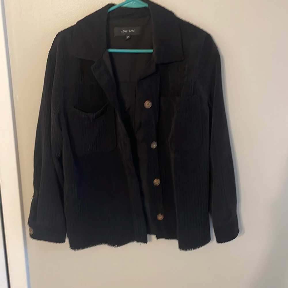 Black corduroy shacket